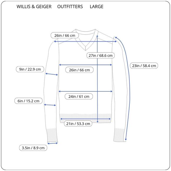 Willis & Geiger Outfitters Mens Striped Cotton V-Neck Pullover Sweater Large - Picture 2 of 13